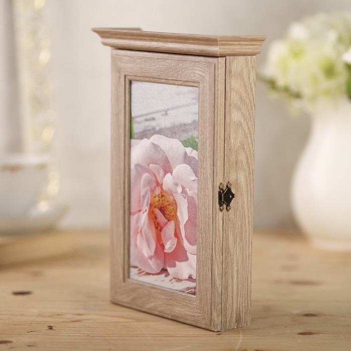 Ключница "Розовый цветок" янтарь 28,5х20х6 см