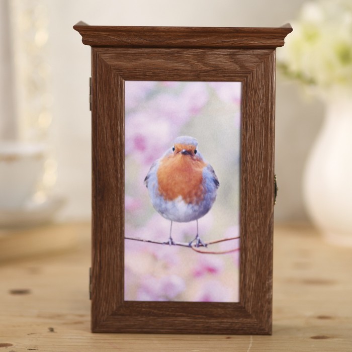 Ключница "Птичка на ветке" шоколад 28,5х20х6 см