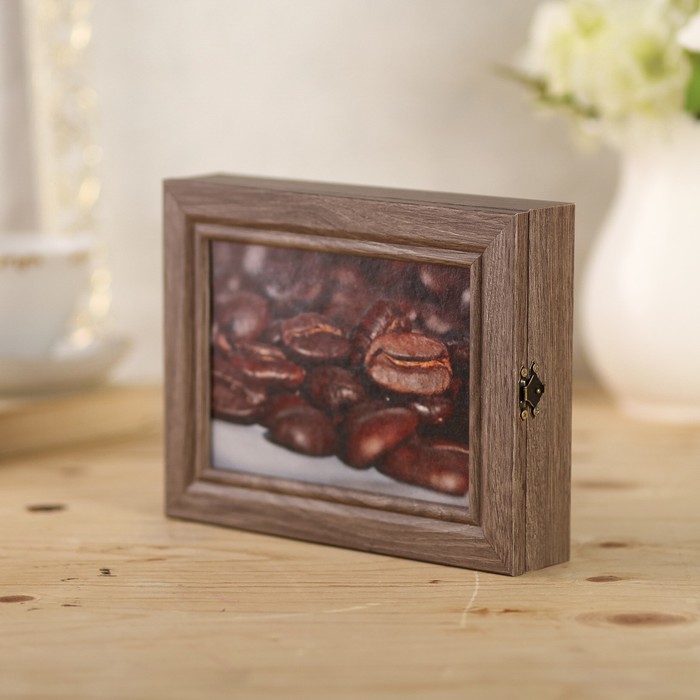 Ключница "Кофейные зерна" коричневая 23,5х18х5 см