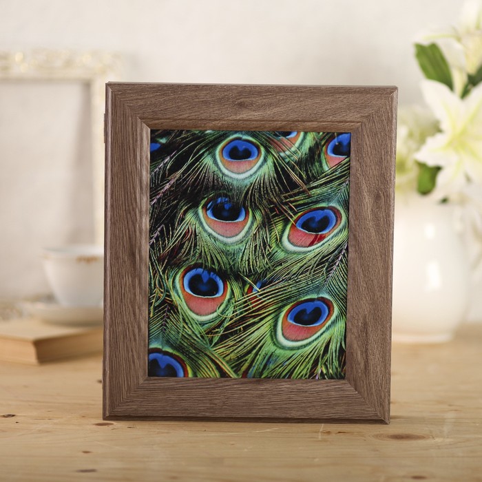 Ключница "Перо павлина" коричневая 34,5х29,5х5 см