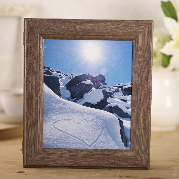 Ключница "Сердце на снегу" коричневая 34,5х29,5х5 см