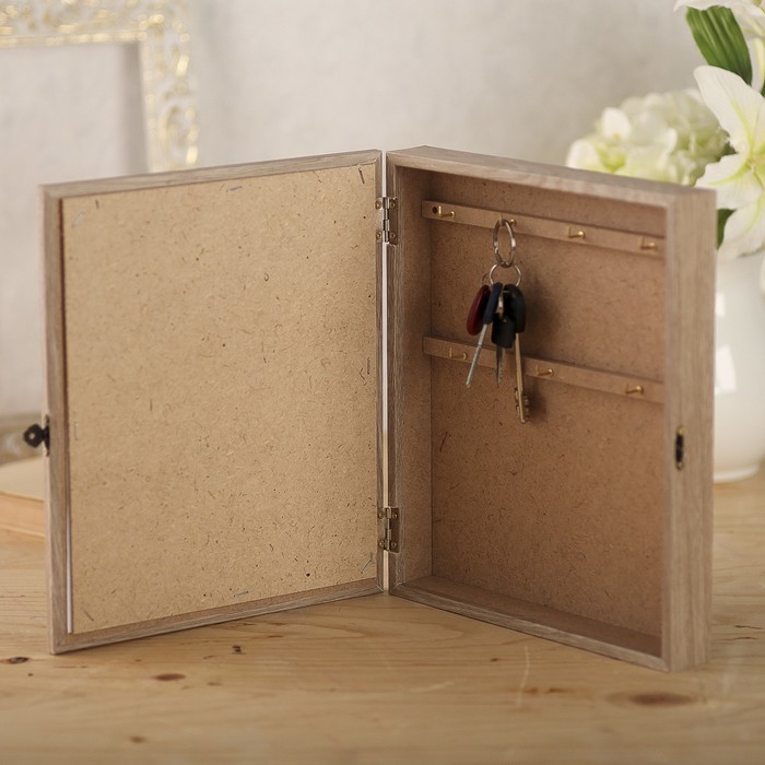 Ключница "Пальмы на берегу" янтарь 30х25х5 см