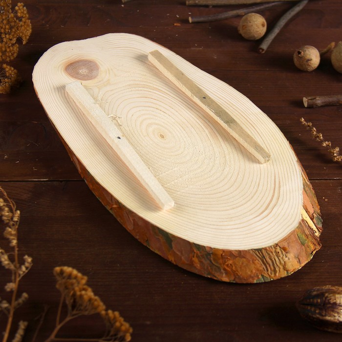 Спил сосны косой, шлифованный с одной стороны, 19х37см, толщина 1,5см