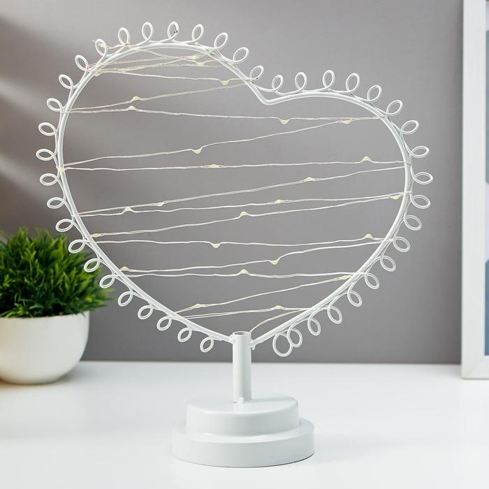 Лампа настольная лофт "Сердце" 3ААА 12х26х29,7