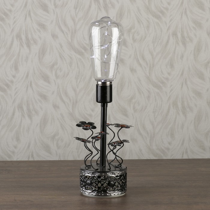 Светильник "Ромашки" LED 3хААА черный 7,8х7,8х29,5см