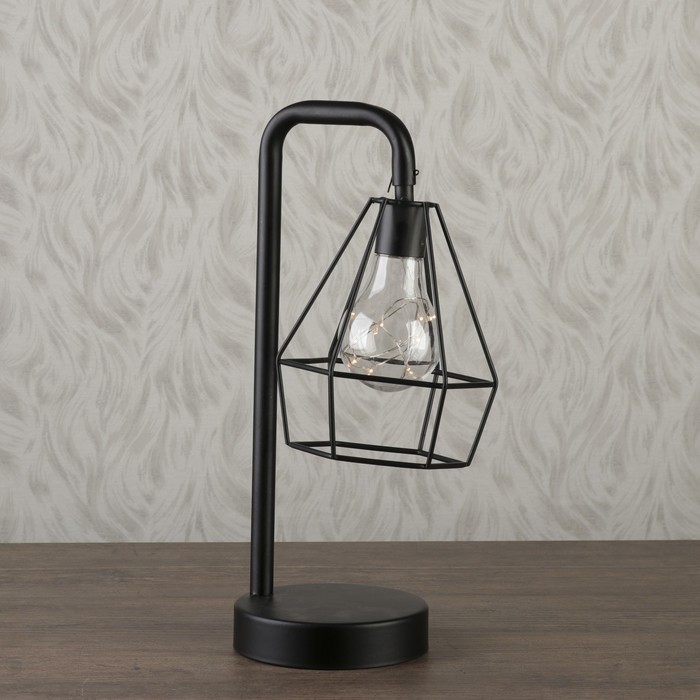 Светильник настольный "Алмаз" LED 3хААА черный 16х19,5х33см