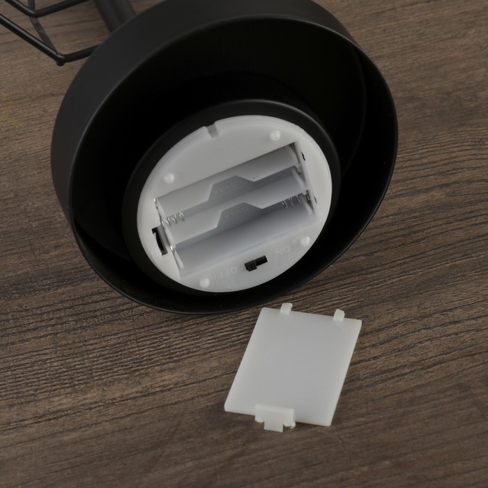 Светильник настольный "Алмаз" LED 3хААА черный 16х19,5х33см