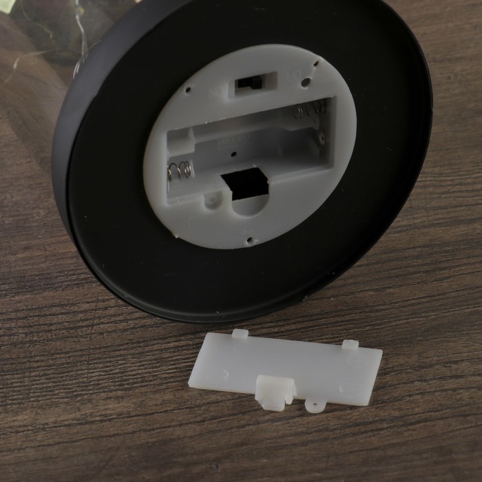 Светильник настольный "Колба" LED 2хАА черный 11х11х19см