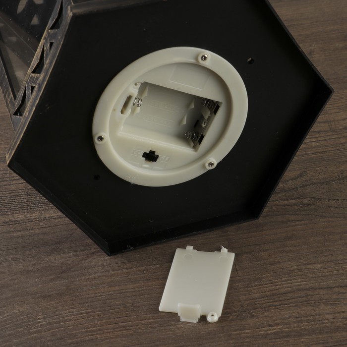 Светильник настольный "Старый фонарь" LED 3хААА черный 16,7х18,5х34см