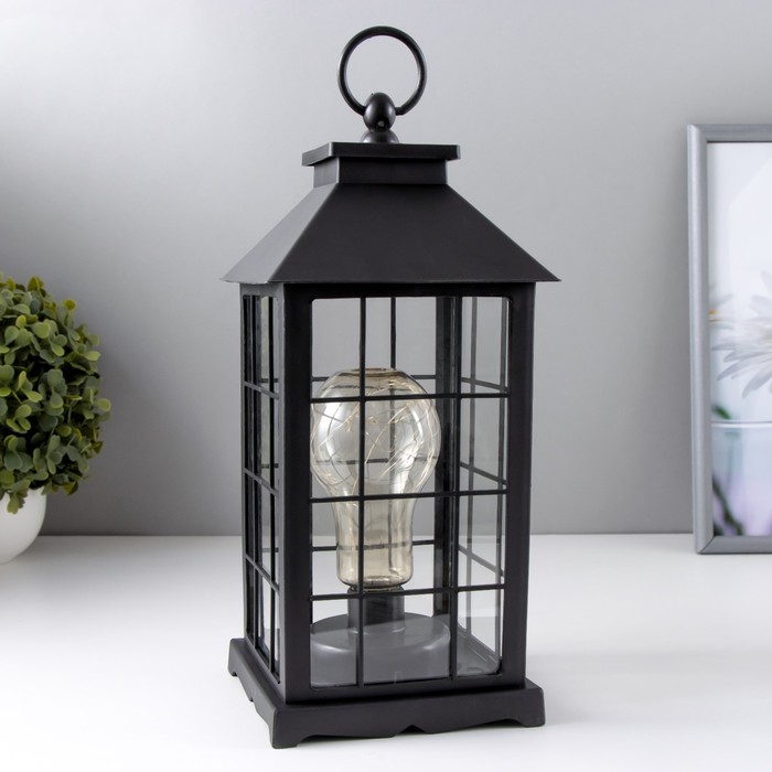 Светильник настольный "Старинный фонарь" LED 3хААА 14,3х14,3х32см