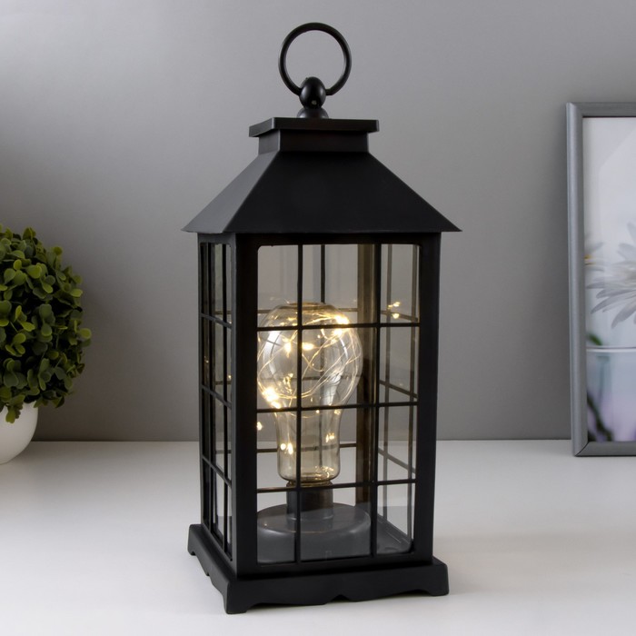 Светильник настольный "Старинный фонарь" LED 3хААА 14,3х14,3х32см