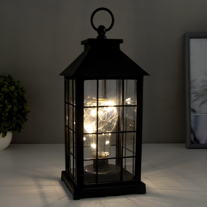 Светильник настольный "Старинный фонарь" LED 3хААА 14,3х14,3х32см