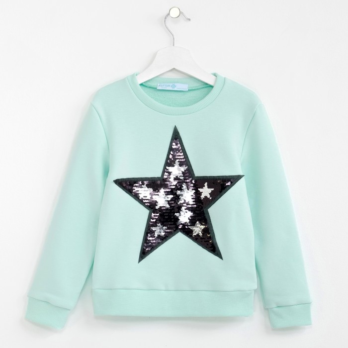 Толстовка детская KAFTAN Звезды, рост 110-116 см (32), 5-6 лет, мята