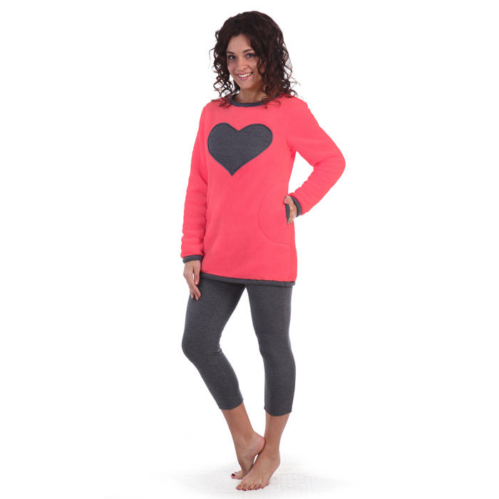 Комплект женский (джемпер, майка, бриджи) Каролина цвет коралловый, р-р 48