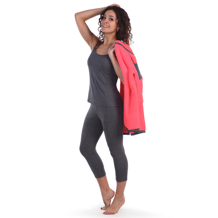 Комплект женский (джемпер, майка, бриджи) Каролина цвет коралловый, р-р 48