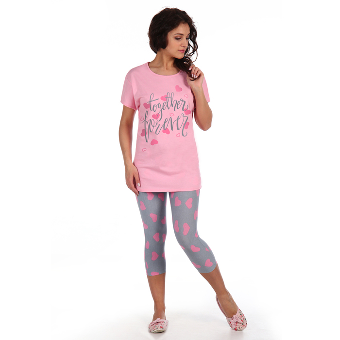 Комплект женский (туника, бриджи) Отто цвет розовый, р-р 48