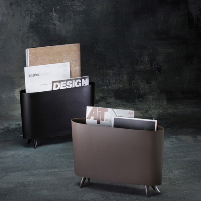 Подставка для журналов MILANO, серо-коричневая