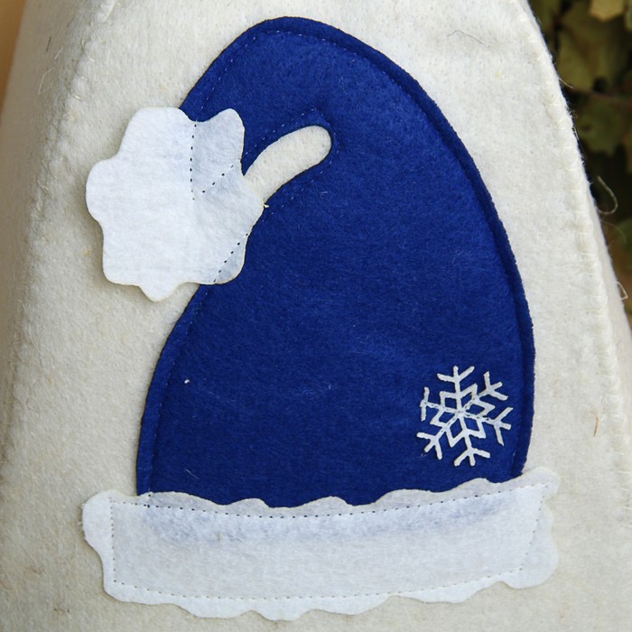 Шапка банная с аппликацией "Новогодний колпак", войлок, микс