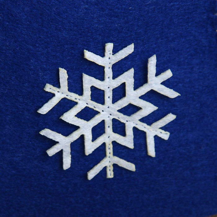 Шапка банная с аппликацией "Снежинка", войлок, синяя