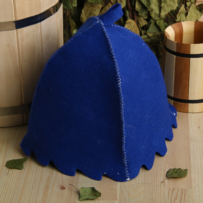 Шапка банная "Новогодняя", женская, войлок, синяя