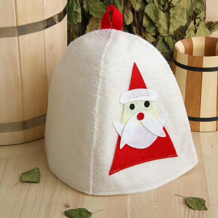 Шапка банная с аппликацией "Санта", экофетр