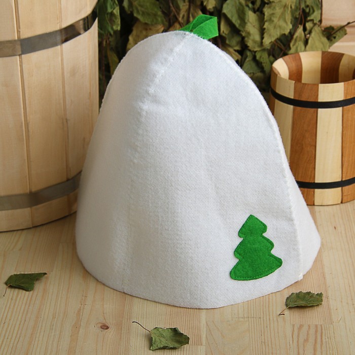 Шапка банная с аппликацией "Ёлка", экофетр