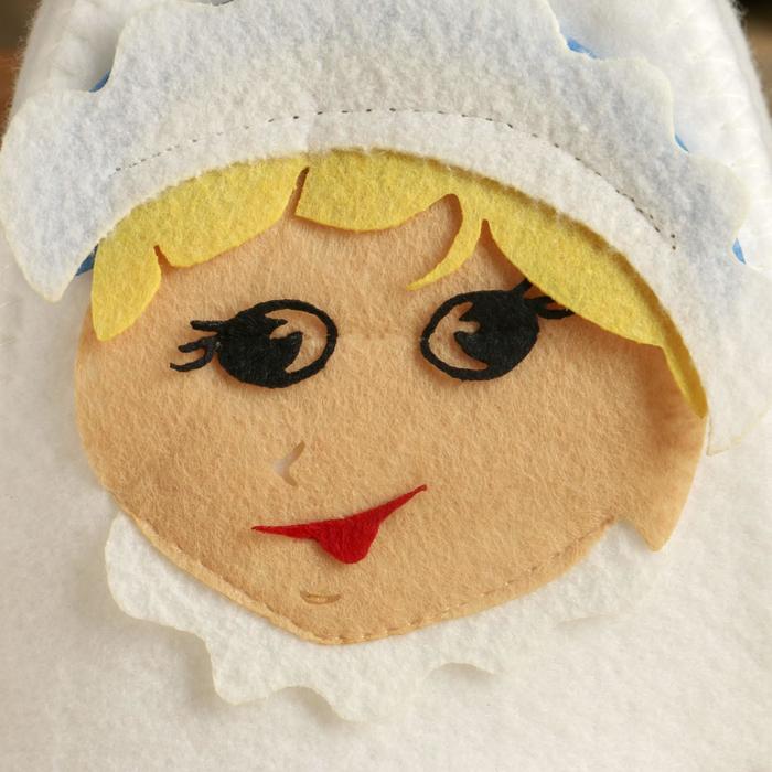 Шапка банная детская с аппликацией "Снегурочка", войлок