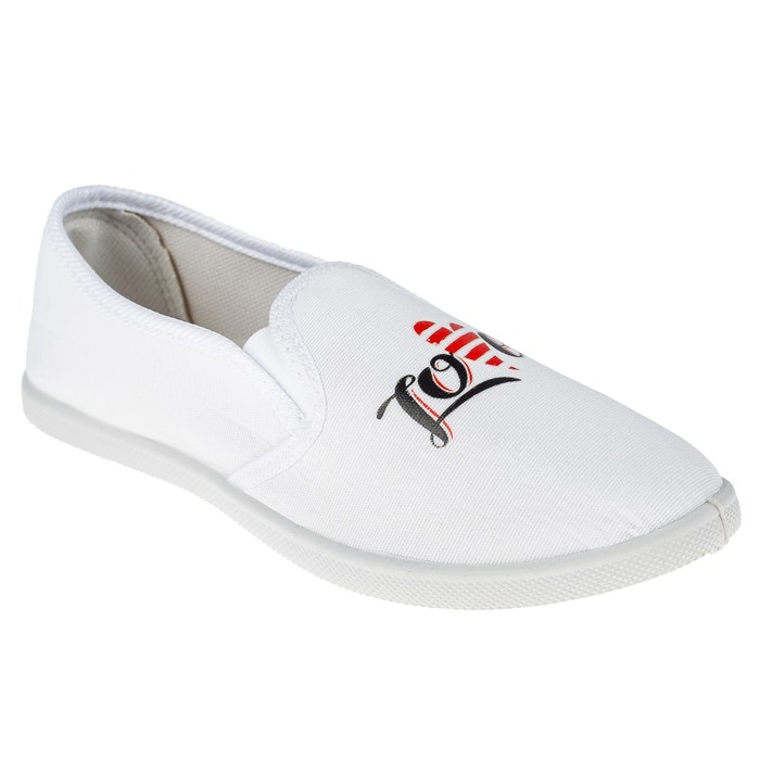 Слипоны KAFTAN женские с наклейкой "Love", белый, 38 р-р