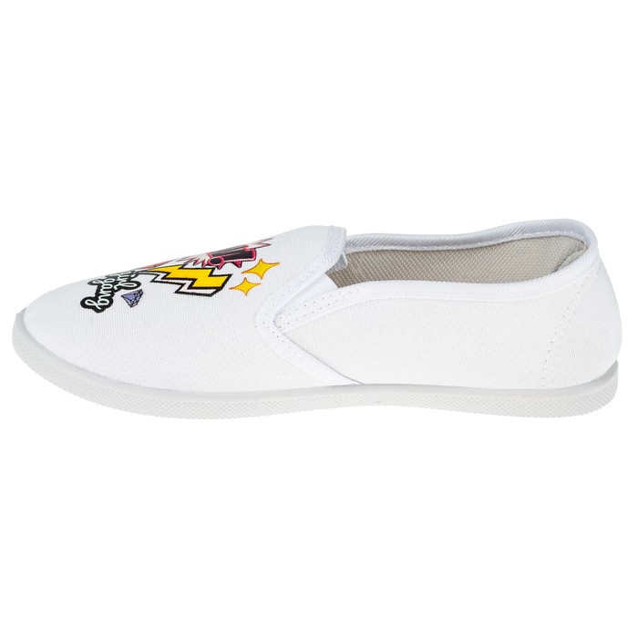 Слипоны KAFTAN женские с наклейкой "Oh yeah", белый, 39 р-р