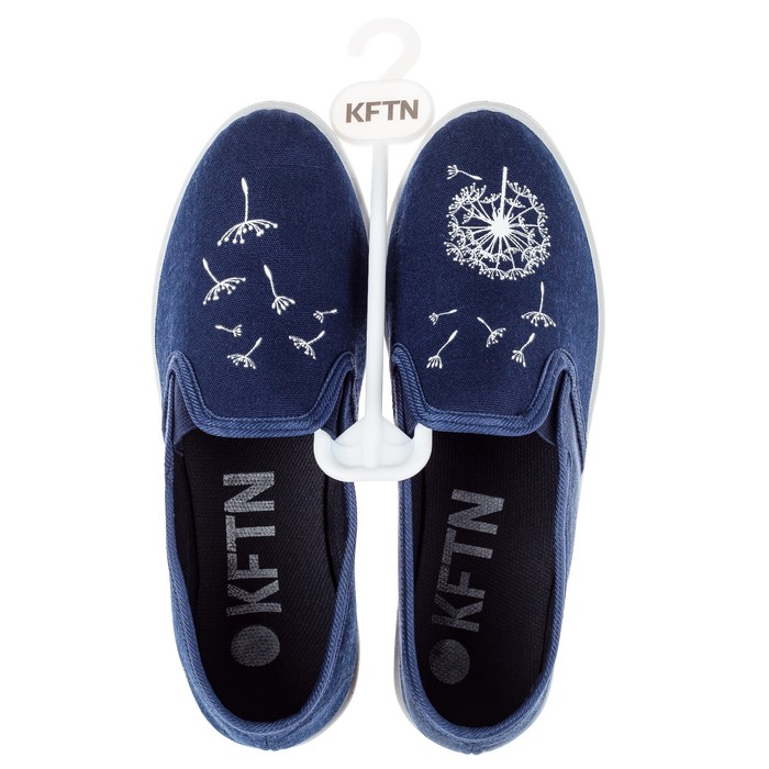 Слипоны KAFTAN женские с наклейкой "Одуванчик", индиго, 37 р-р