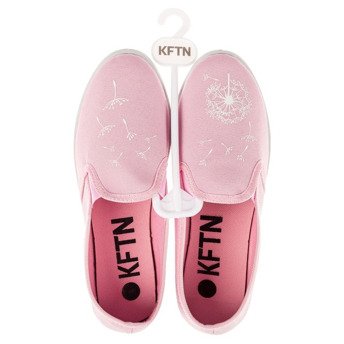 Слипоны KAFTAN женские с наклейкой "Одуванчик", пудра, 36 р-р