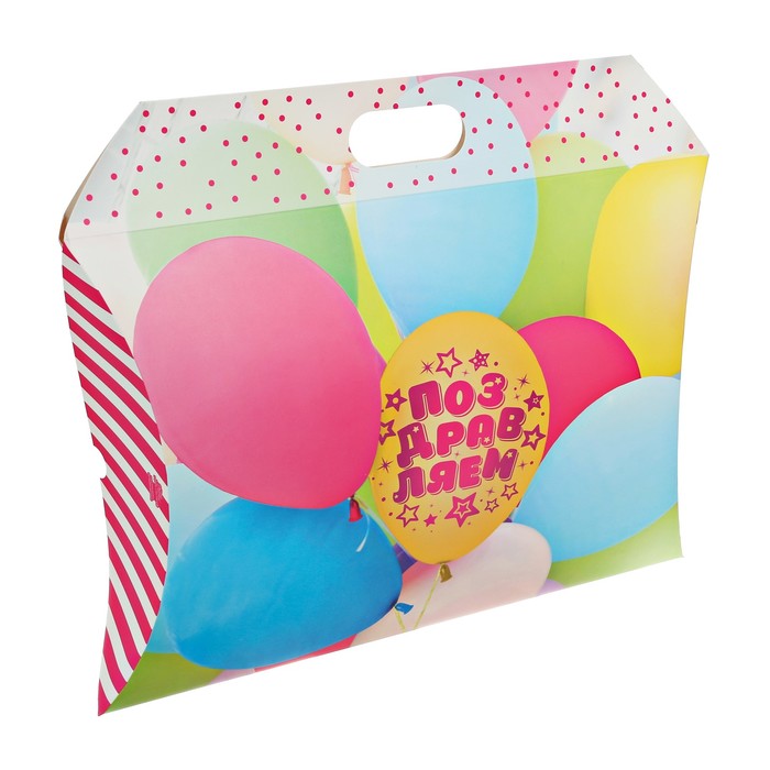 Коробка подарочная «Поздравляем", 41,5 х 28,5 х 7,5 см