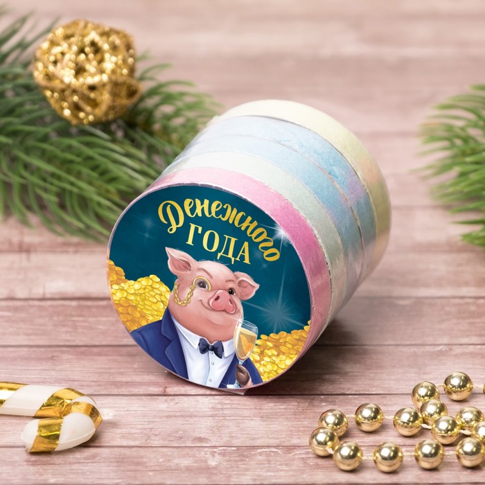 Полотенце прессованное Collorista "Денежного года" 28 х 28 см, хлопок