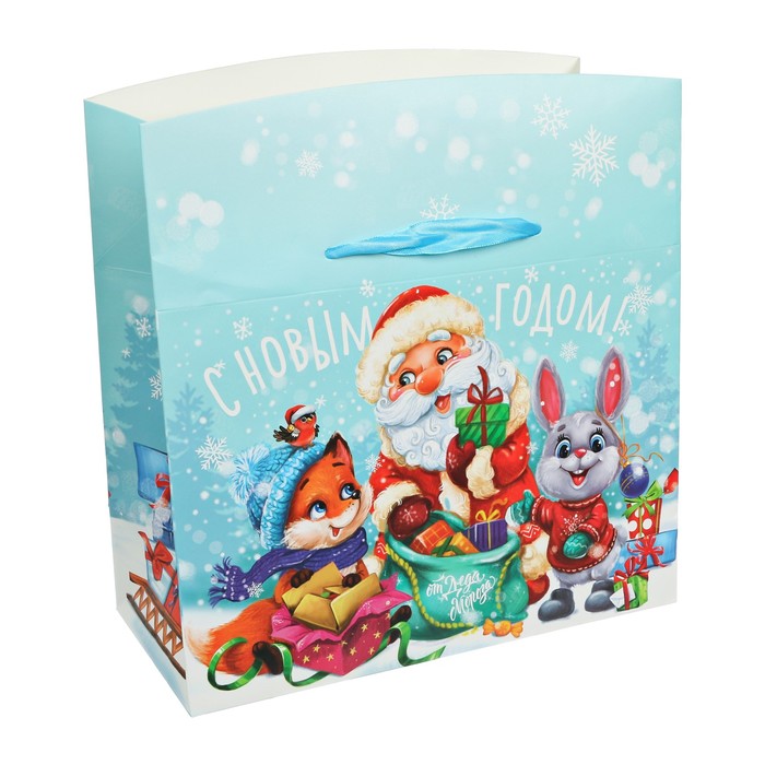 Пакет ‒коробка «С НОВЫМ ГОДОМ!», 28 × 20 × 13 см