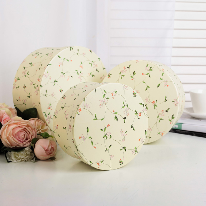 Набор коробок 3в1 "Мильфлёр", 23 х 23 х 11 - 17 х 17 х 9 см