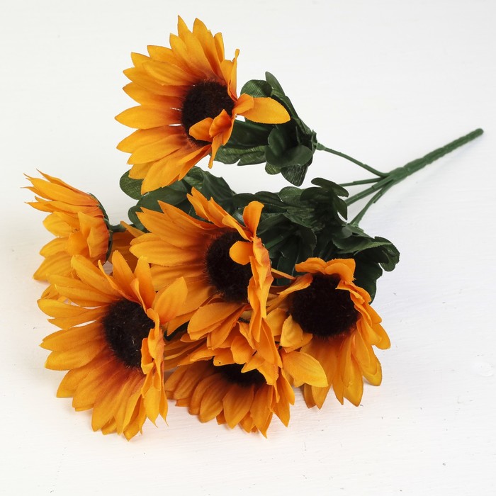 Цветы искусственные "Букет подсолнухов" 7*27 см