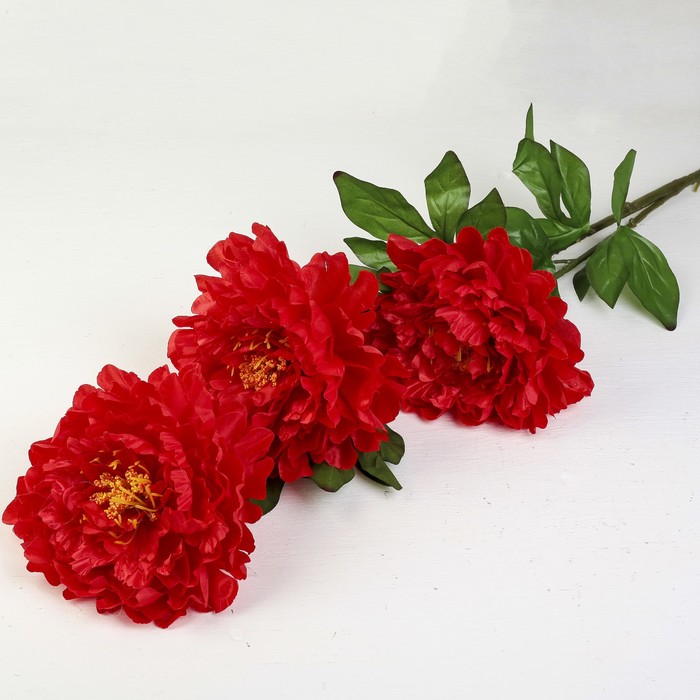 Цветы искусственные "Пышные пионы" 20*110 см, красный