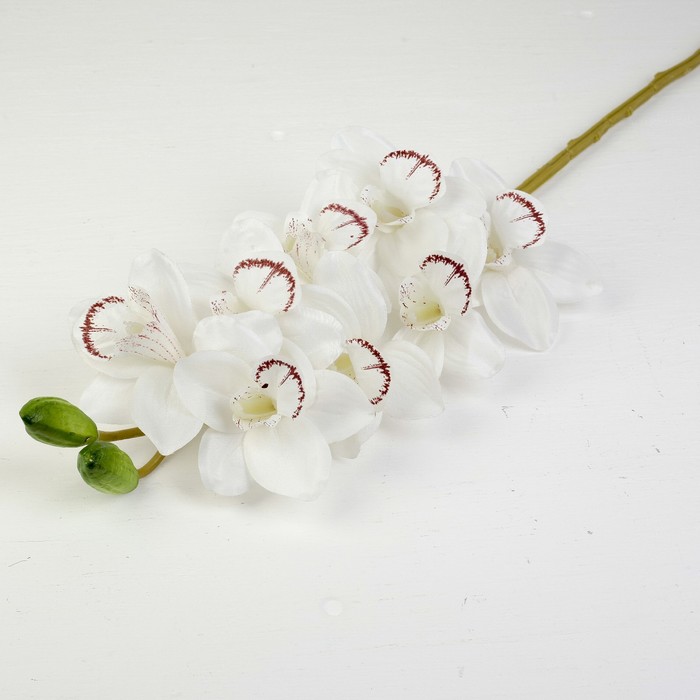 Цветы искусственные "Нежная орхидея" 10*80 см, белый
