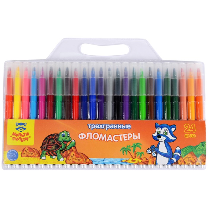 Фломастеры 24 цвета Мульти-Пульти «Енот на Сейшелах», смываемые 240225