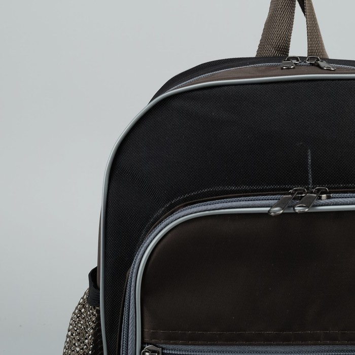 Рюкзак школьный "Машина", 2 отдела на молнии, 3 наружных кармана, цвет чёрный