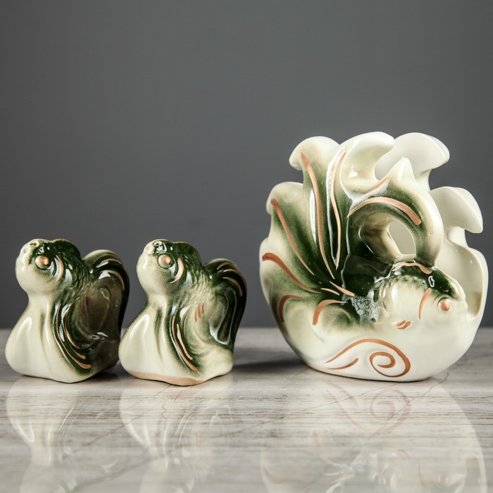 Набор для специй и салфетница "Рыбки" микс