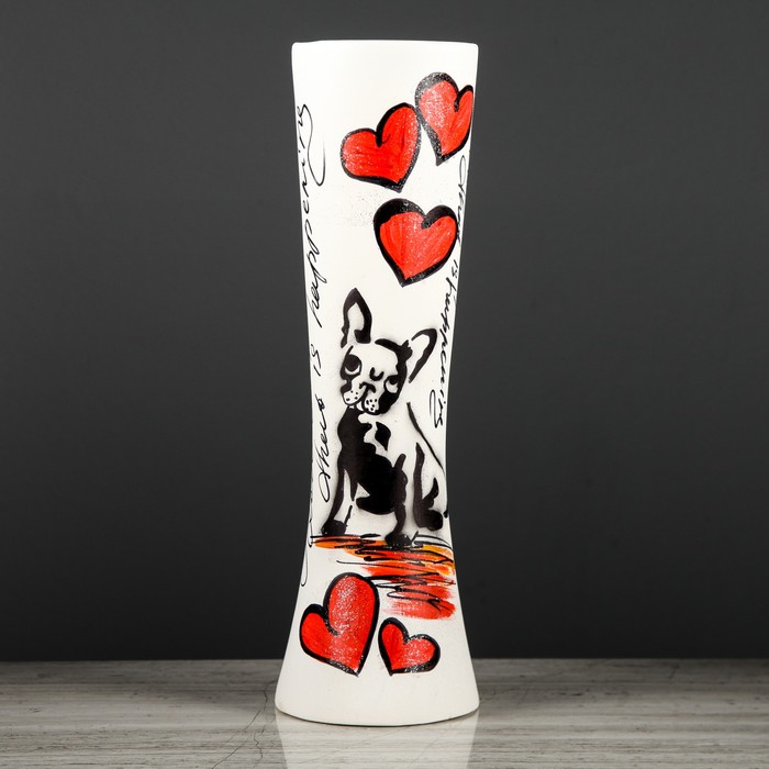 Ваза настольная, Марика-росса, оформление собака