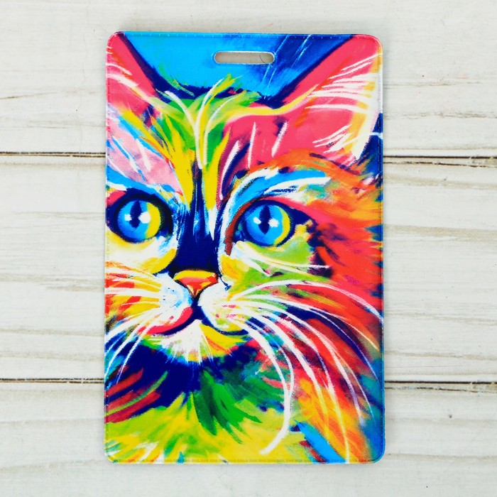 Чехол для карточек и бейджа «Котенок», 6,8 х 10,5 см