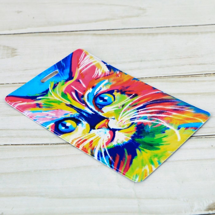 Чехол для карточек и бейджа «Котенок», 6,8 х 10,5 см