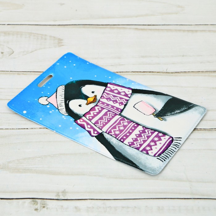 Чехол для карточек и бейджа «Пингвин», 6,8 х 10,5 см