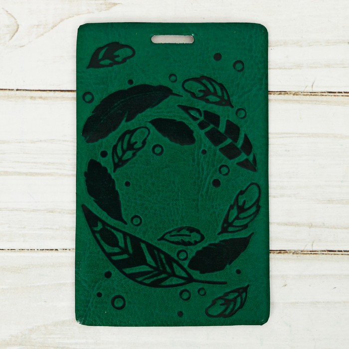 Чехол для карточек и бейджа «Перышки», 6,8 х 10,5 см