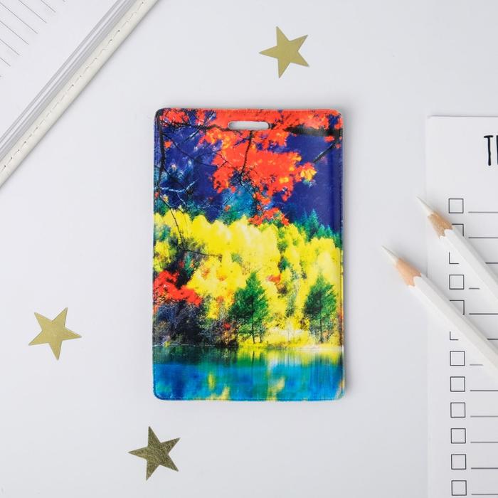 Чехол для карточек и бейджа «Пейзаж», 6,8 х 10,5 см