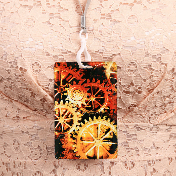 Чехол для карточек и бейджа «Стимпанк », 6,8 х 10,5 см