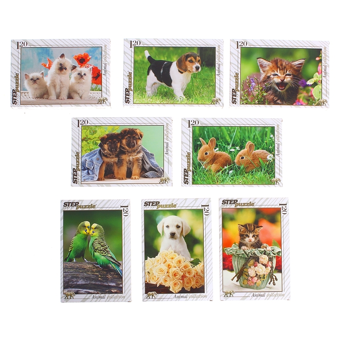 Пазлы "Животные", 120 элементов, МИКС