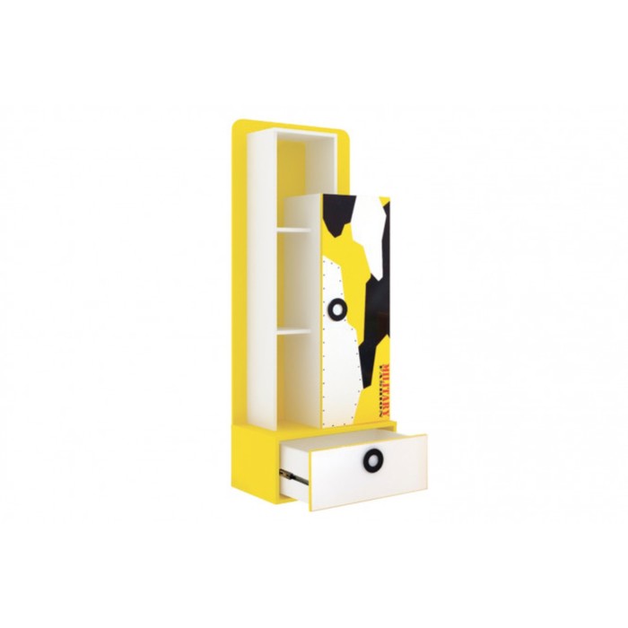 Стеллаж комбинированный "Авиатор", цвет белый экспо/жёлтый бриллиант/чёрный